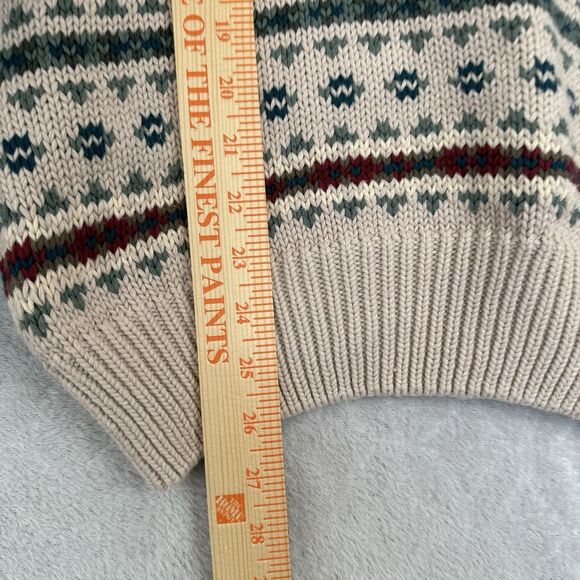 Vtg Eddie Bauer Chunky Knit Sweater Men Large Fair Isle Nordic Grandpa 90s Cosby - Picture 4 of 8